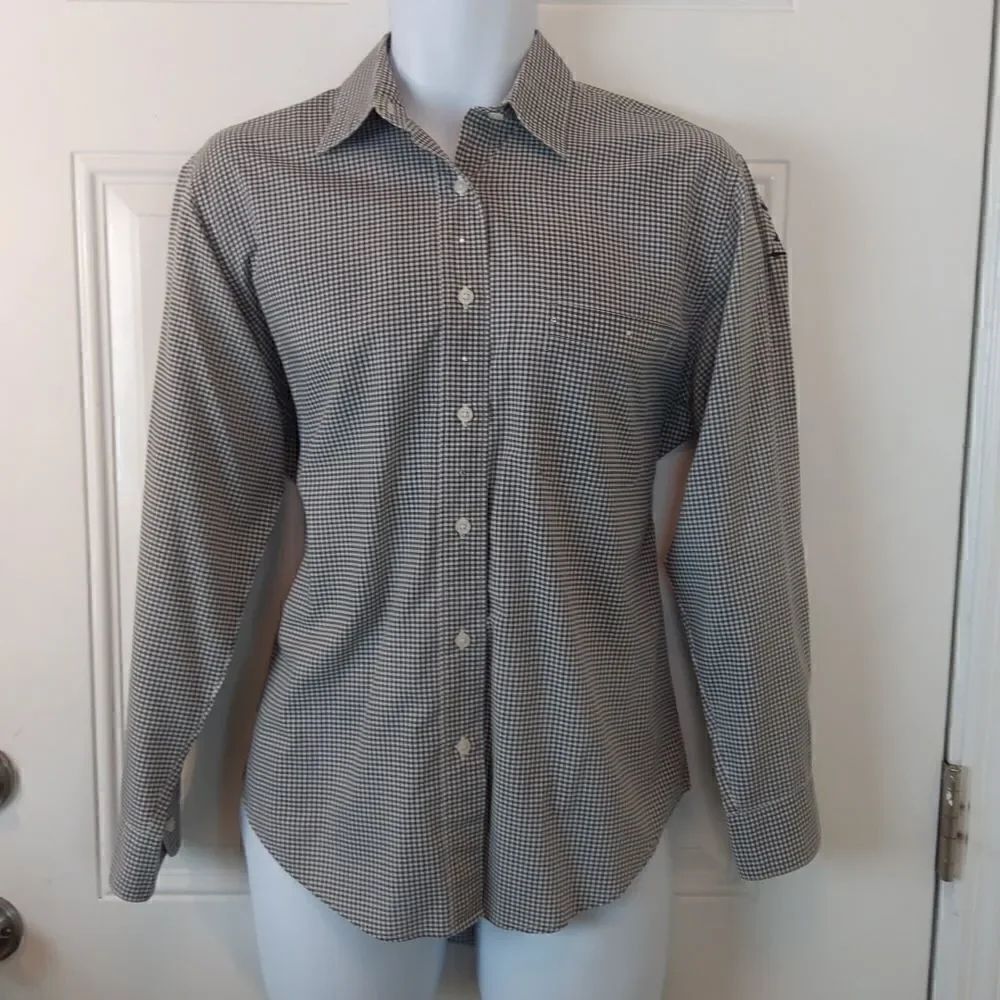 Get Lucky black and white check long sleeve western shirt